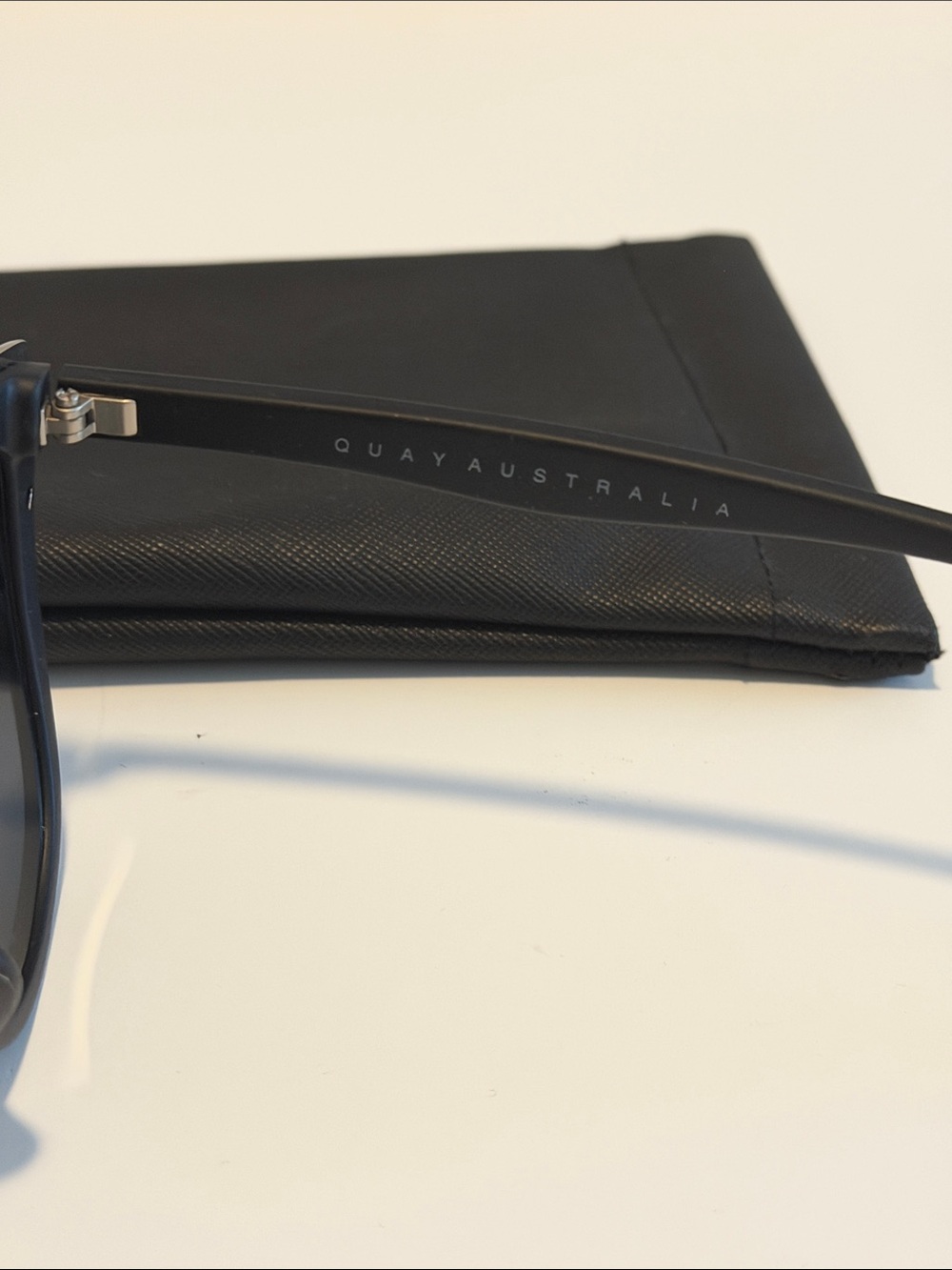 Quay Australia Black Cat Eye Sunglasses with Silver Trim - Picture 4 of 6